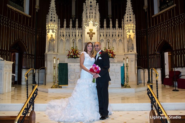 Bride and groom at St John the Evangelist - Philadelphia catholic wedding - Philadelphia wedding - Just married