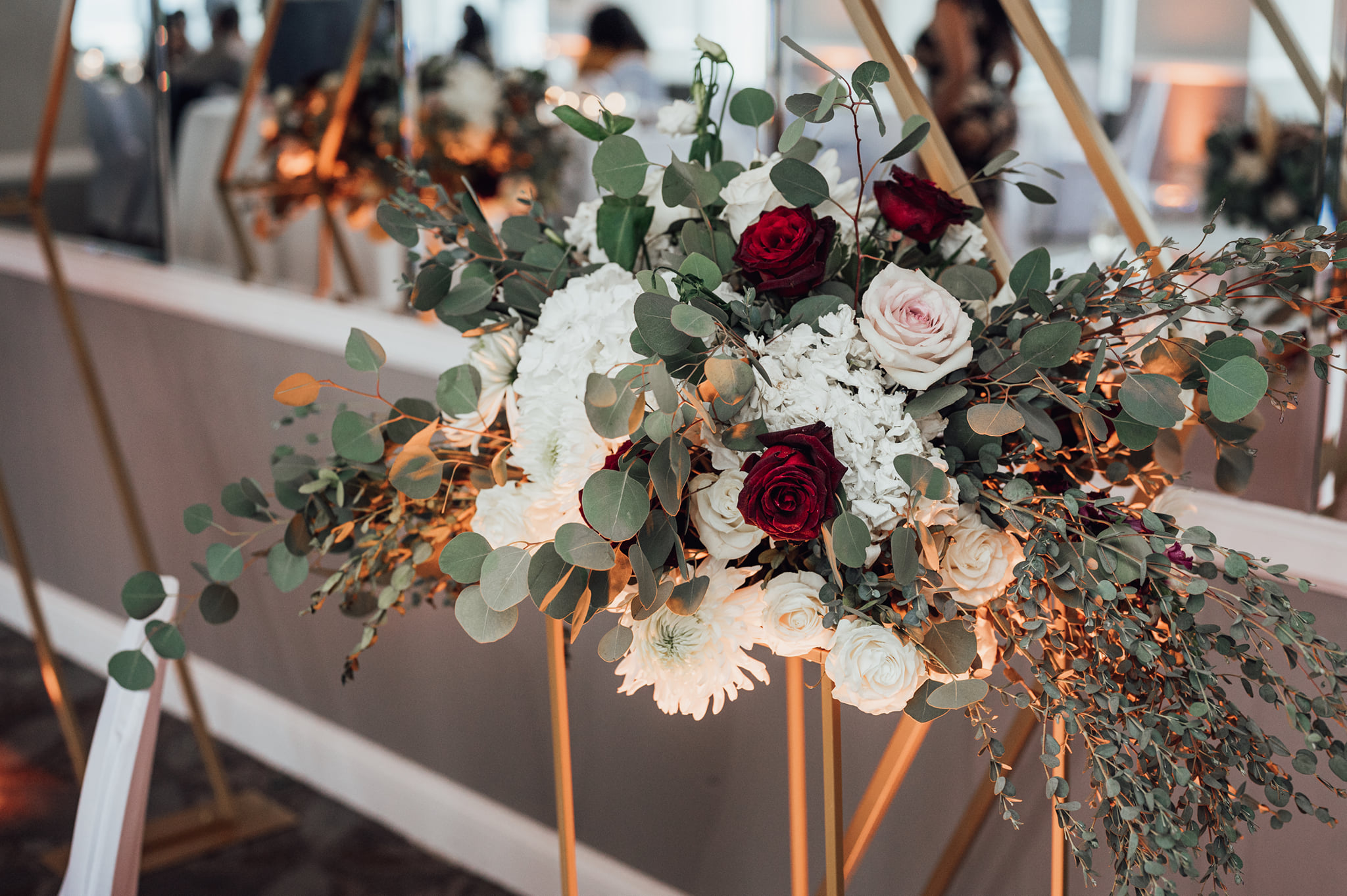 elegant events florist - floral bouquet - bridesmaid bouquets - - philadelphia wedding reception - reception floral centerpiece - sweetheart table - table centerpiece - wedding floral