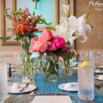 Elegant Events Florist - Philadelphia wedding - coral peonies - white Casablanca lily - liberty ballroom - convention center Marriott - philadelphia pa - center city Philadelphia - pictures by todd - center city wedding