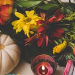 Elegant Events Florist - Philadelphia wedding florist - fall bridal bouquet - orange calla lily - yellow roses - mango calla lily - villanova conference center - villano pa - bg productions photography and videography - reception - fall flowers